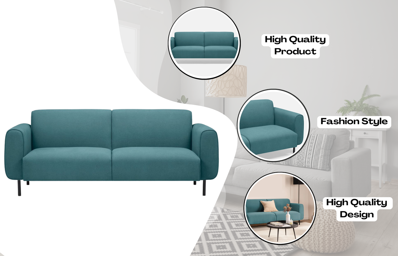 Stella 3 Seater Sofa - Teal/Pink