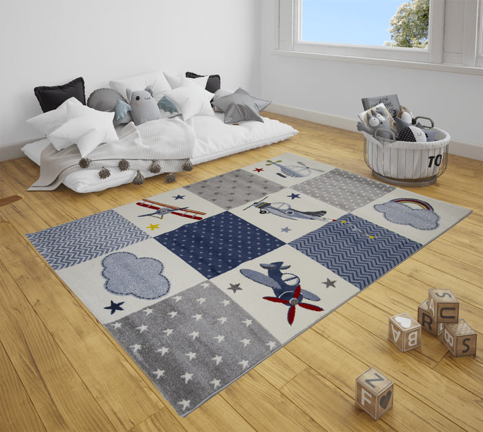 Twinkle 24334 Grey/Blue Modern Rug