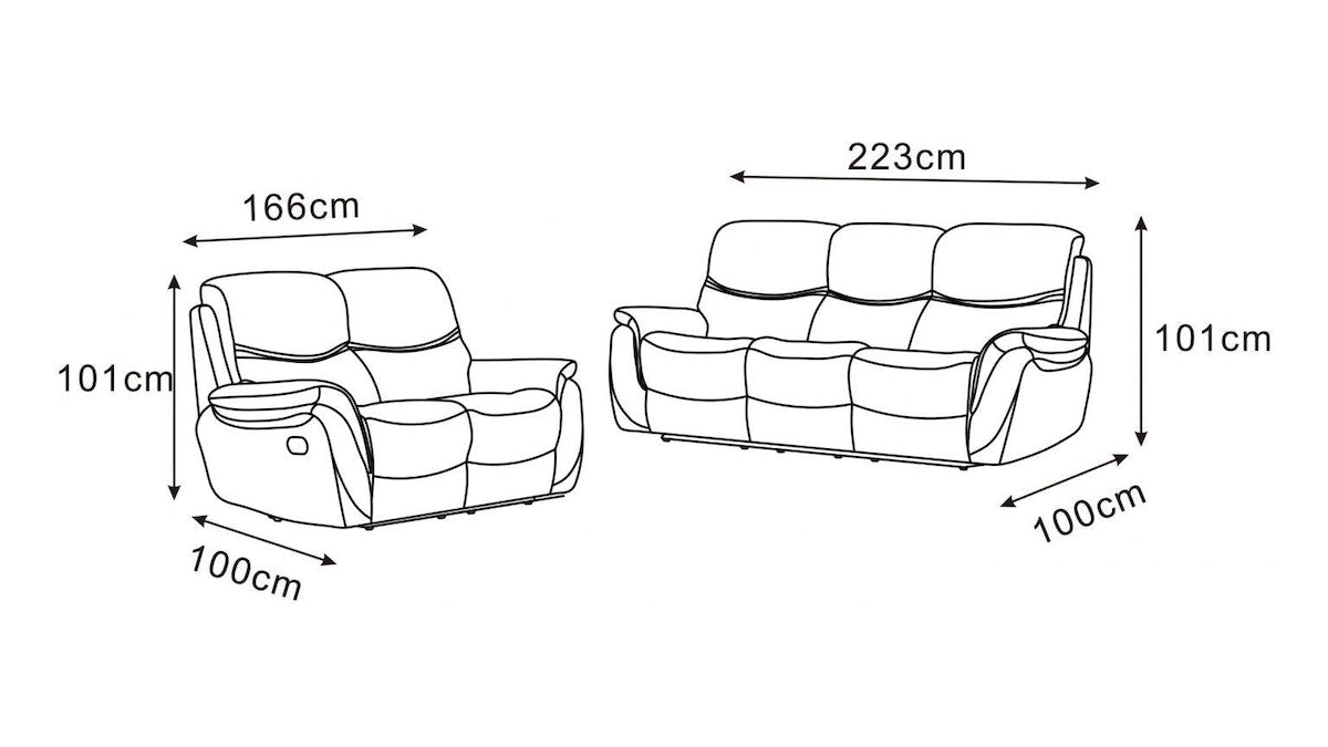 ALITRANT - Leather 6 Seater Home Theatre Electric Recliners Lounge