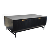 Astoria Coffee Table Black with Gold hardware