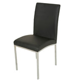 Bari dining chair -Black Faux Leather/Chrome