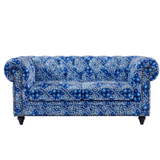 Chesterfield Blue & White Digital Print Arm Chair / 2 Seater / 3 Seater