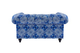 Chesterfield Blue & White Digital Print Arm Chair / 2 Seater / 3 Seater