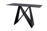 Etna Console Table in Shadow grey Italian Ceramic and Black