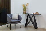 Etna Console Table in Shadow grey Italian Ceramic and Black