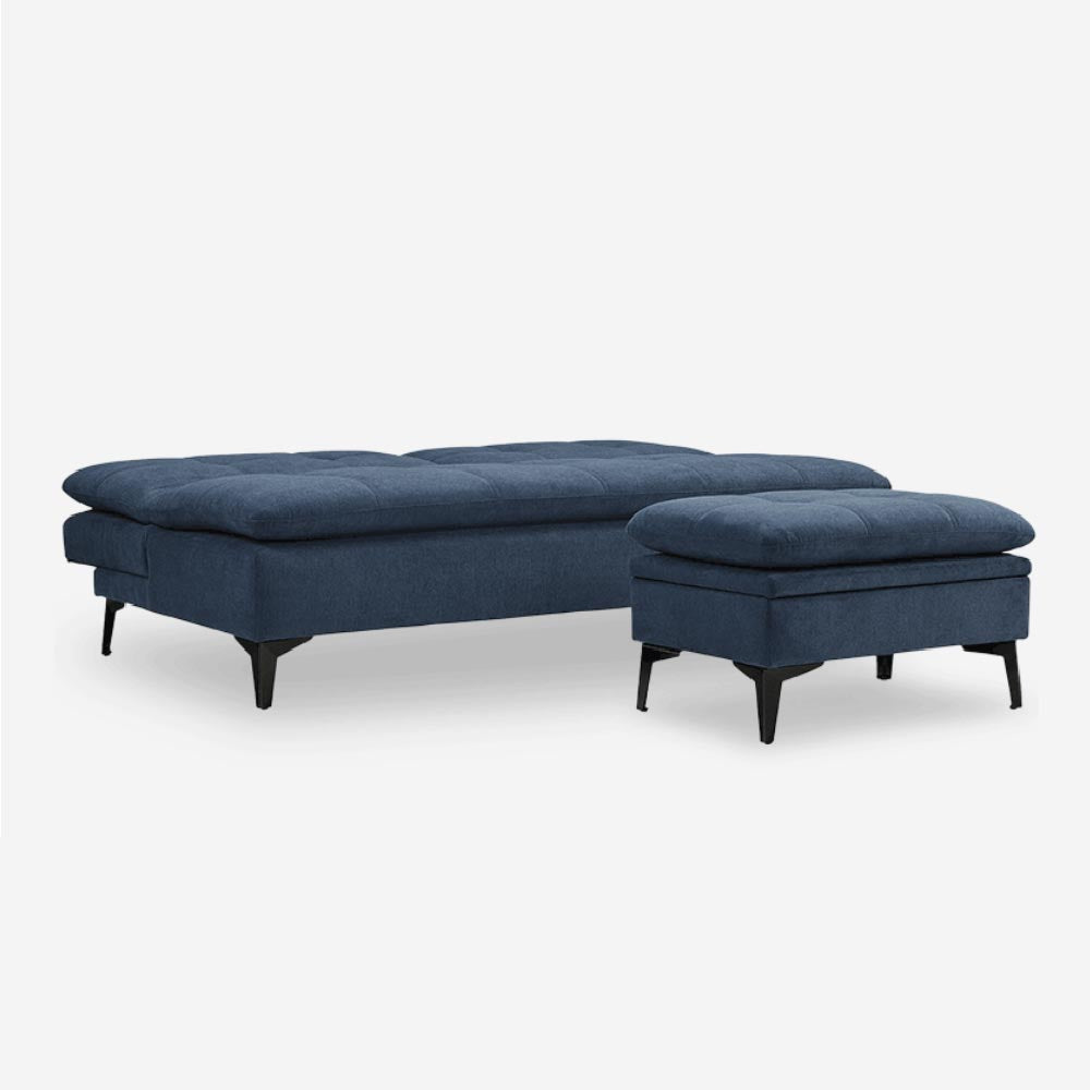 Susan Blue Sofa Bed with Pedal