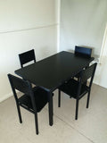 HEQS Leichardt - 4 Seats Dining Set Black