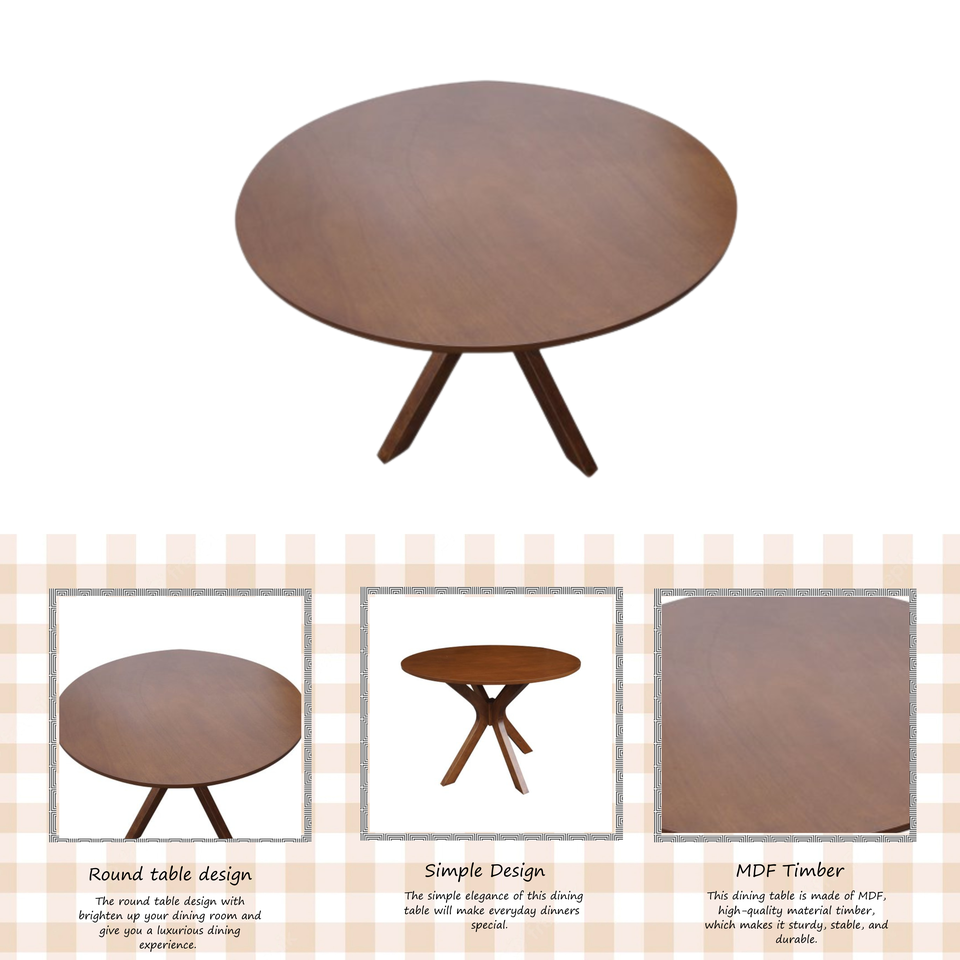 Gordon Walnut Round Dining Table