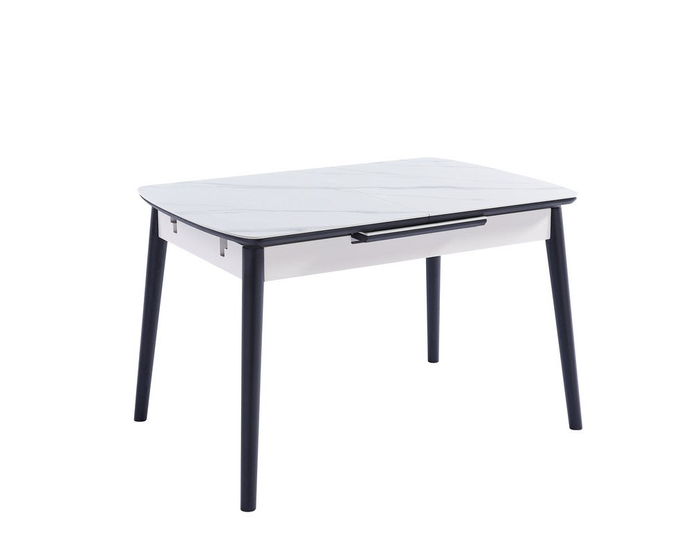 Mila Extension Dining Table Snow White Ceramic