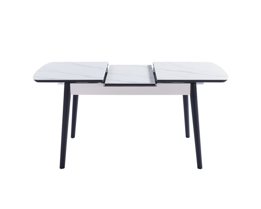 Mila Extension Dining Table Snow White Ceramic