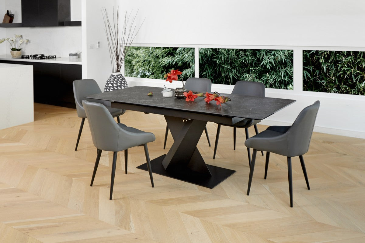 Onyx Extension Dining Table Slate Ceramic