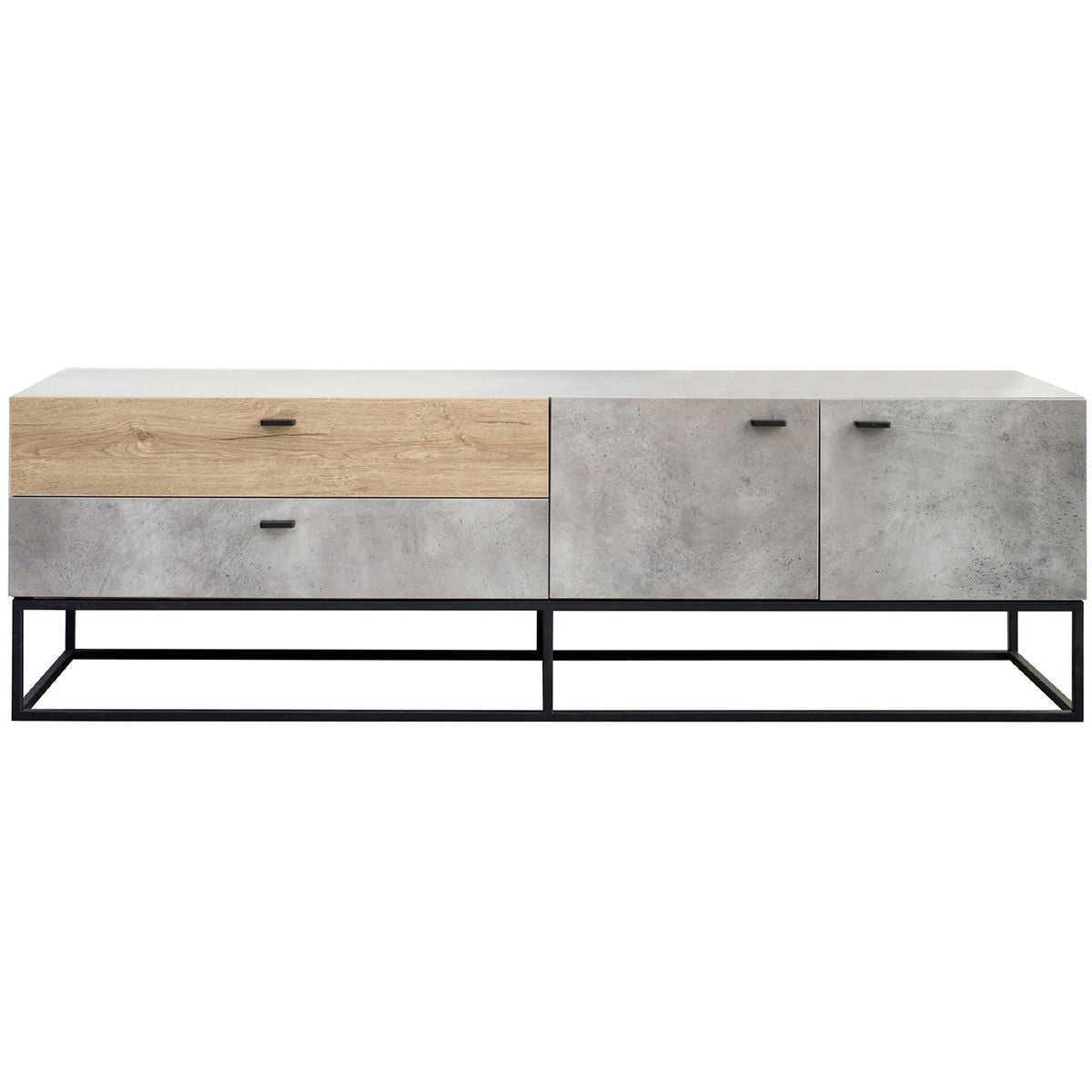 Jay Concrete & Oak TV Stand