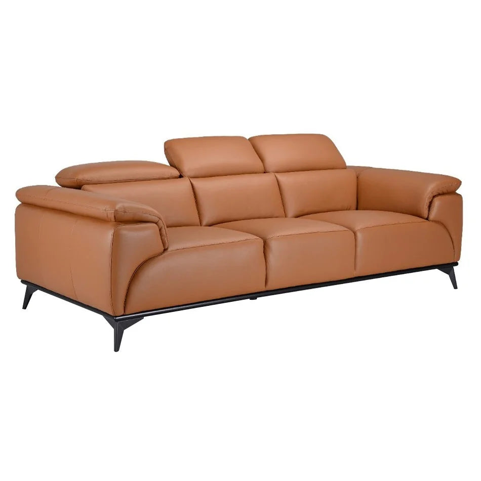 Tommy Claremont Italian Leather Sofa, 3 and 2 - Seater  Tan/Grey