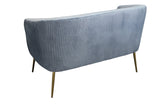 Perla 2 Seater Spruce/Blush/Black velvet fluted back Gold legs