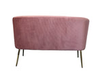 Perla 2 Seater Spruce/Blush/Black velvet fluted back Gold legs