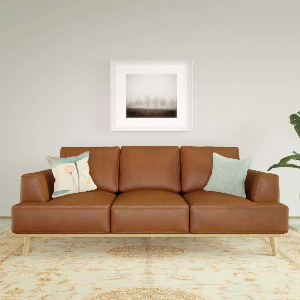 Tommy Claremont Italian Leather Sofa, 3 and 2 - Seater  Tan/Grey