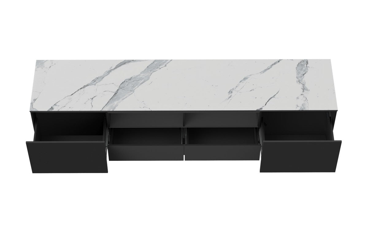 Symphony TV Unit Marmo Ceramic/ White MDF