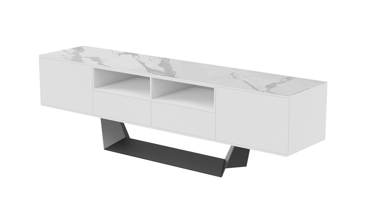 Symphony TV Unit Marmo Ceramic/ White MDF