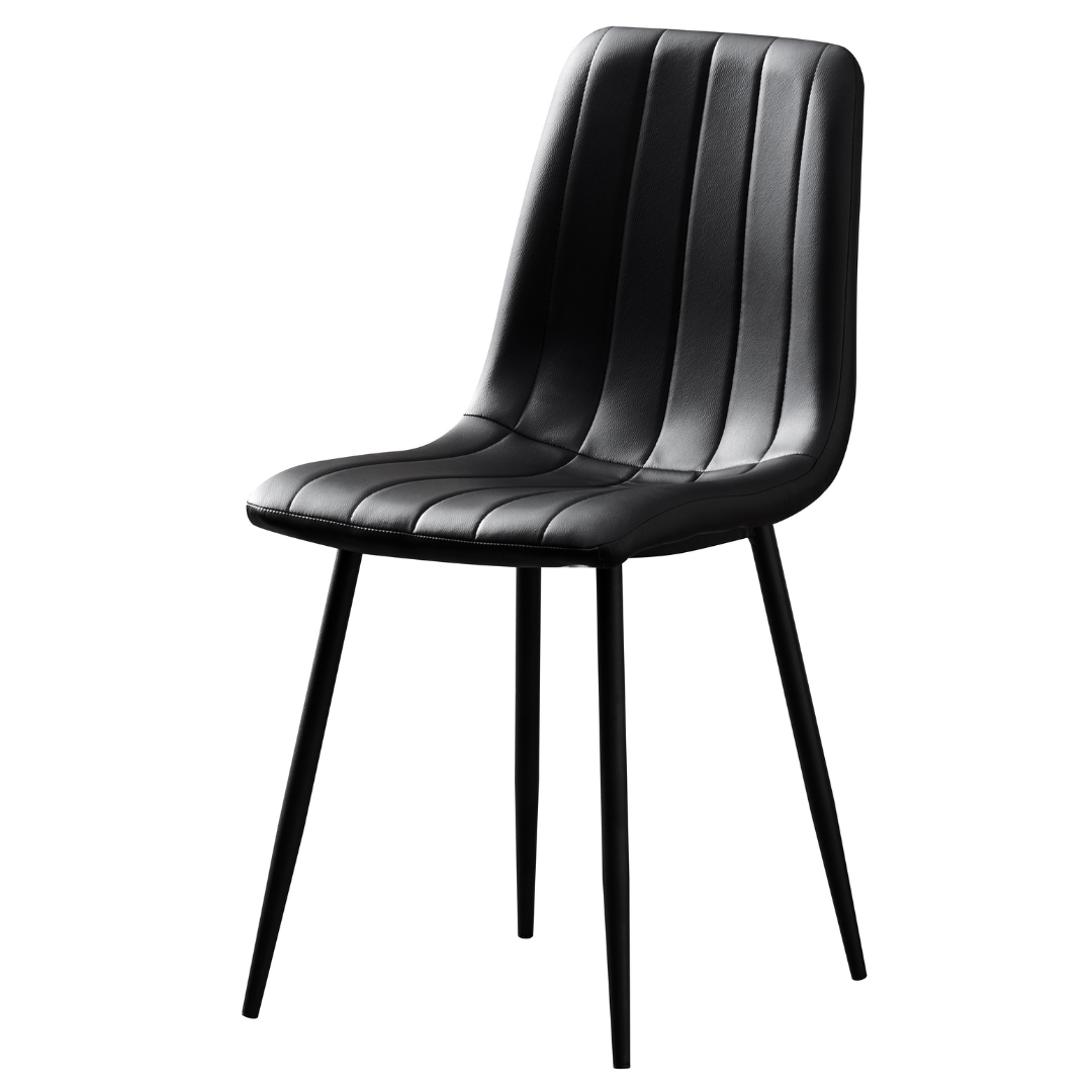 Theo Chair Grey Fabric / Black Leather