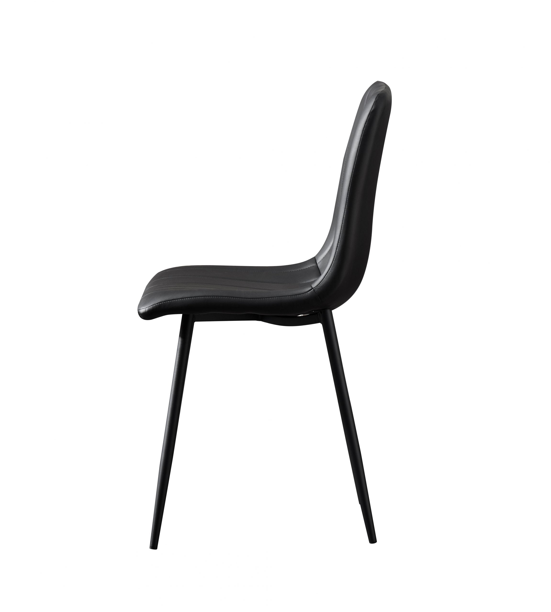 Theo Chair Grey Fabric / Black Leather