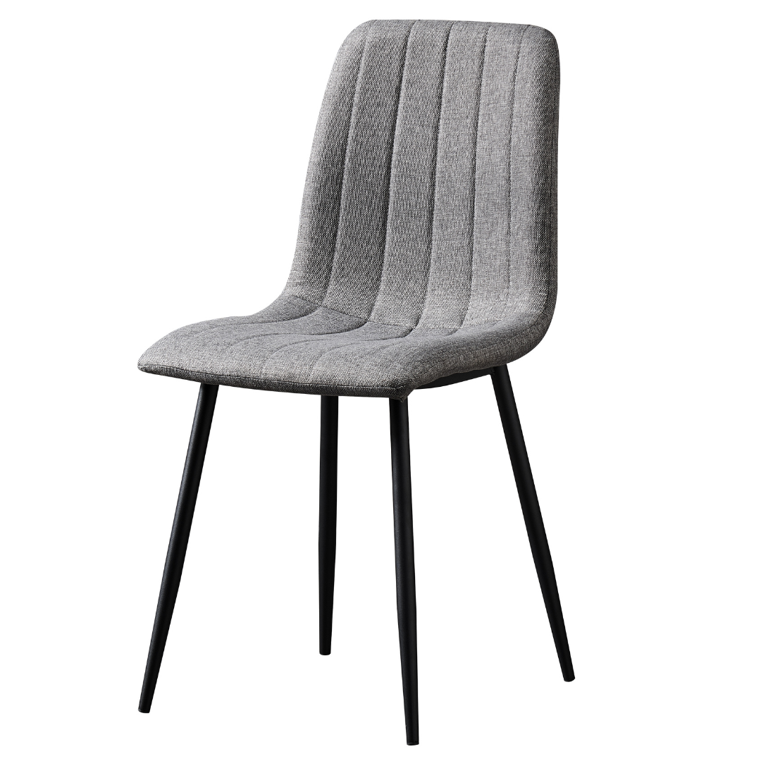 Theo Chair Grey Fabric / Black Leather