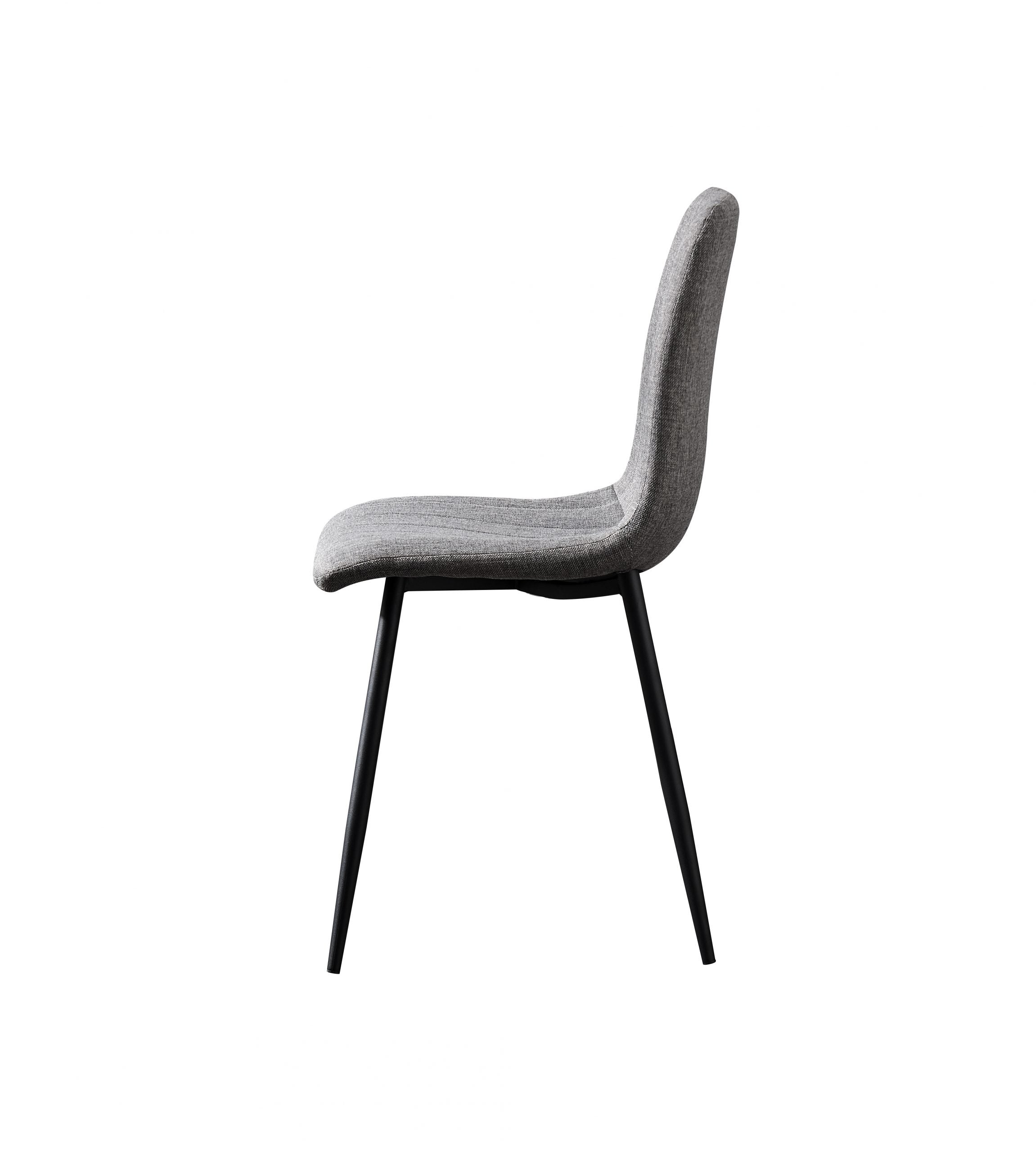 Theo Chair Grey Fabric / Black Leather