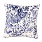 Toile Cushion Blue/Red Print Velvet