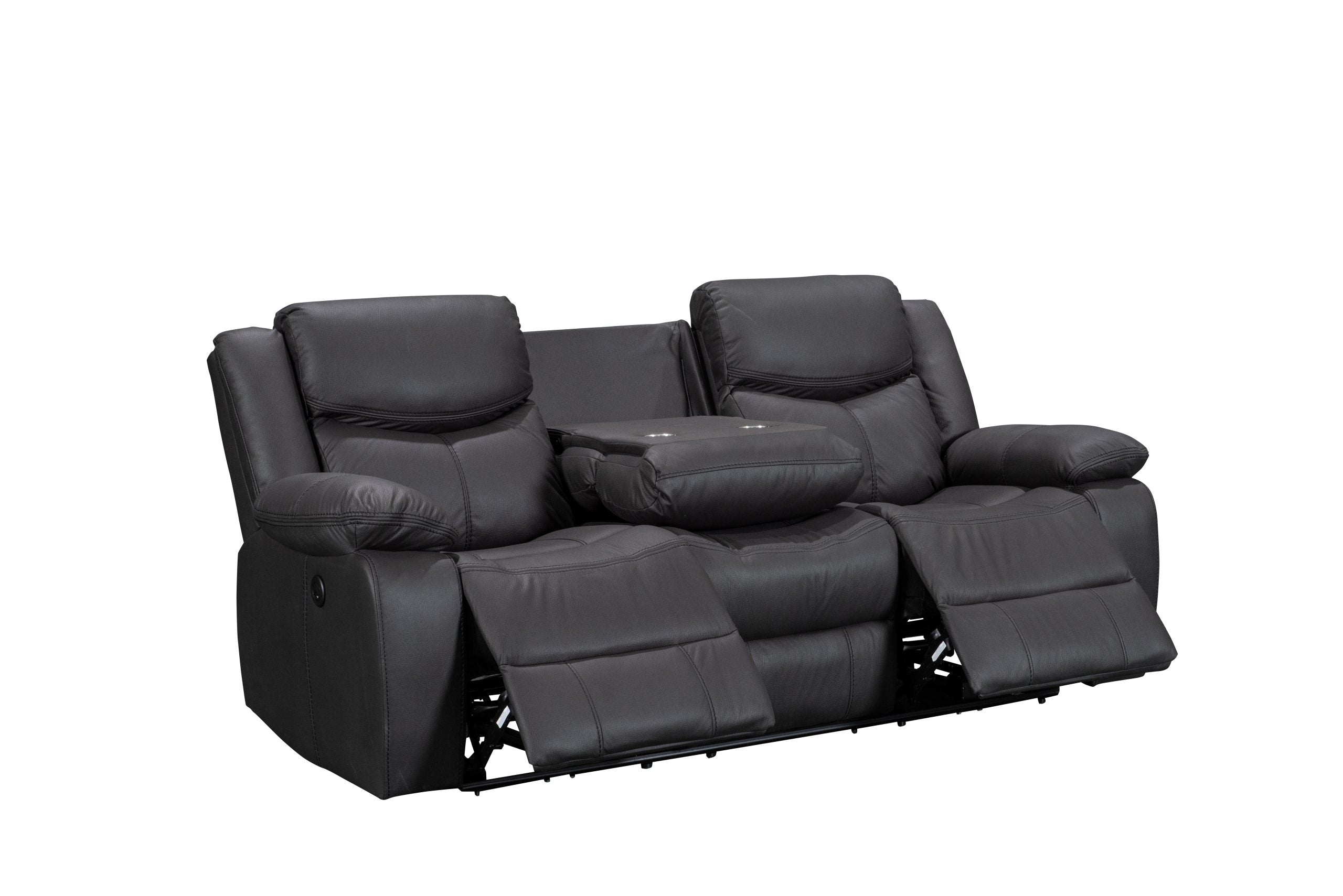 Urban Power Motion Electric Recliner Set 3ERER 2ERER 1ER Black fabric