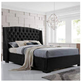 Jasmine Tufted Fabric Upholstered Bed, Queen Size