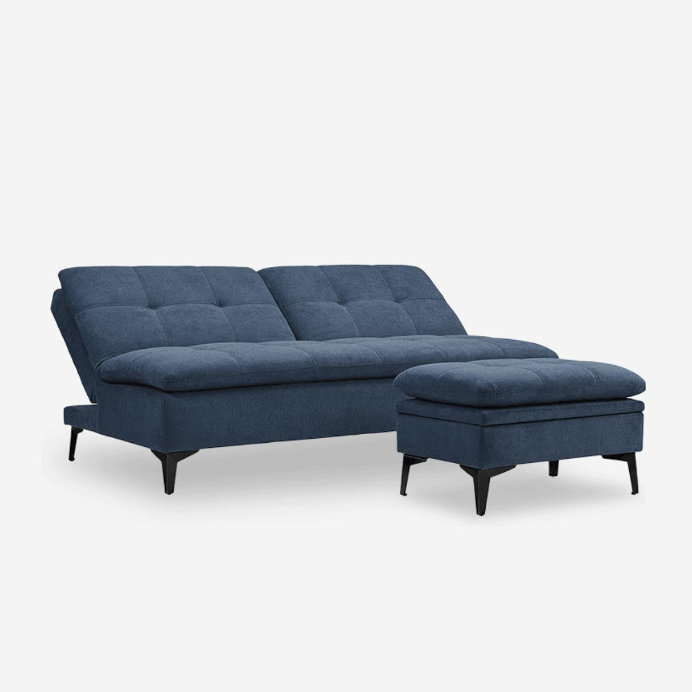 Susan Blue Sofa Bed with Pedal