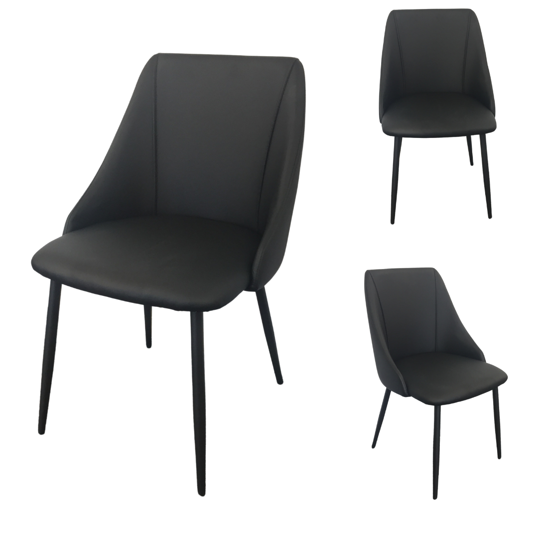 Zurich Dining Chair Black Faux Leather