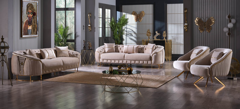 Lucas Luxury Sofa Set - Beige