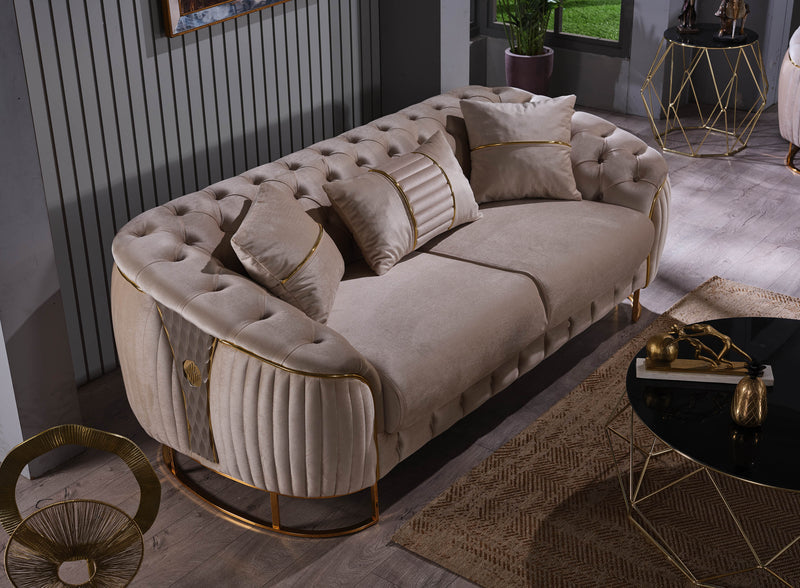 Lucas Luxury Sofa Set - Beige