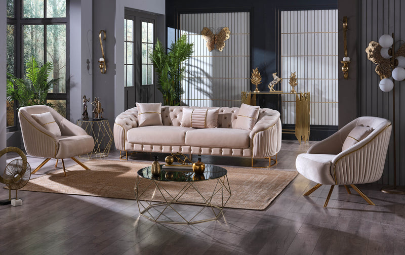 Lucas Luxury Sofa Set - Beige