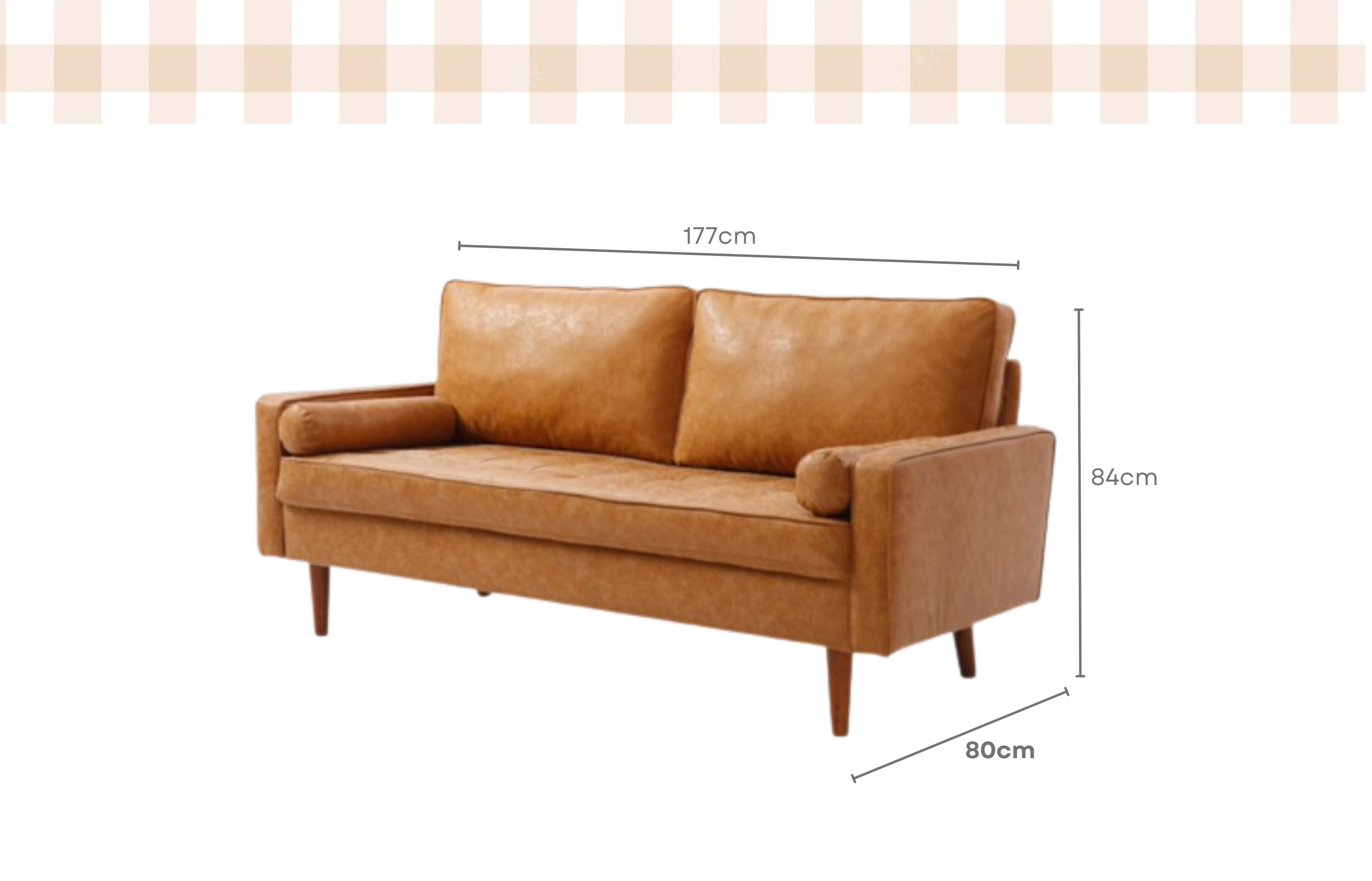 Coogee 2.5 Seater Faux Leather Sofa