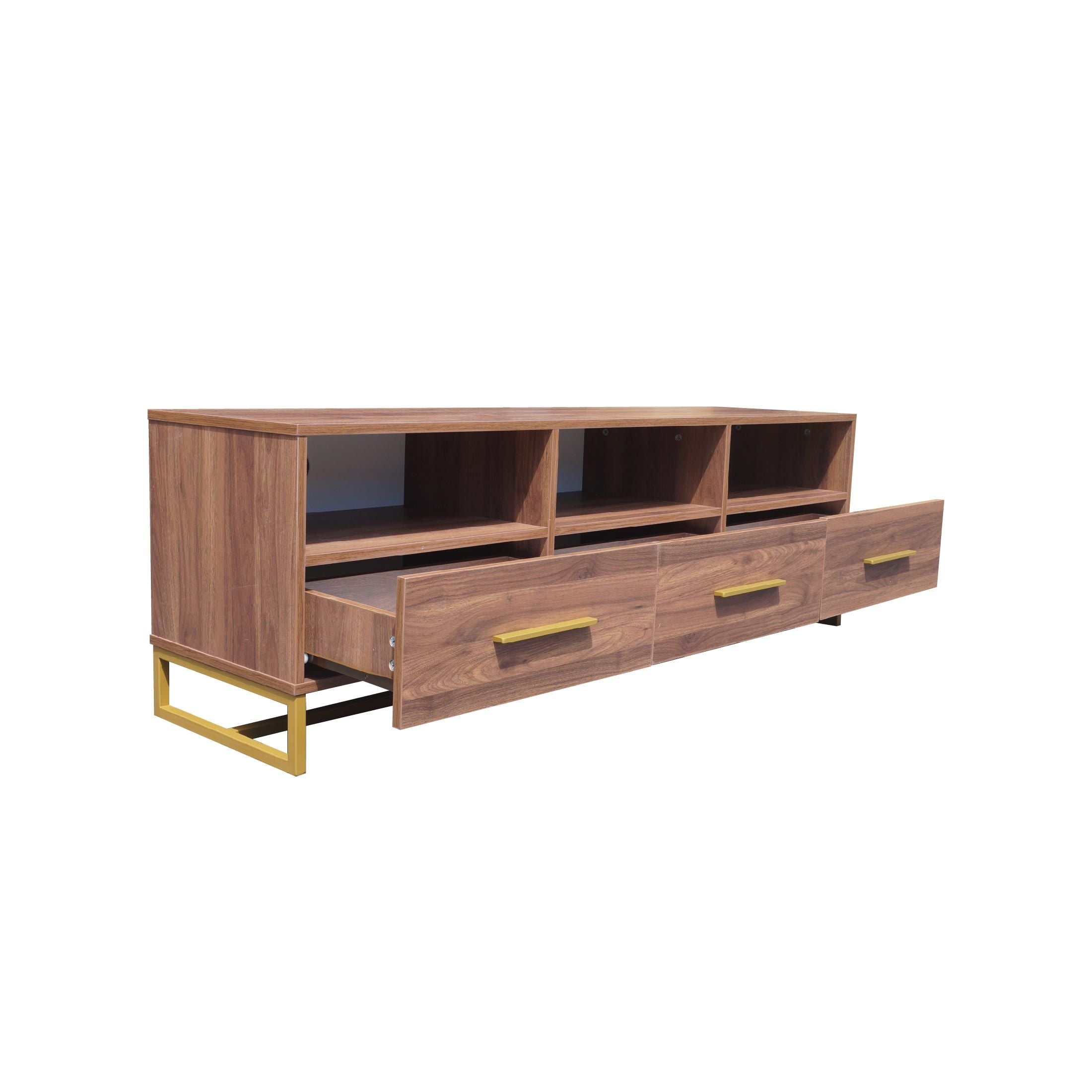 Shaan Walnut and Gold TV Unit