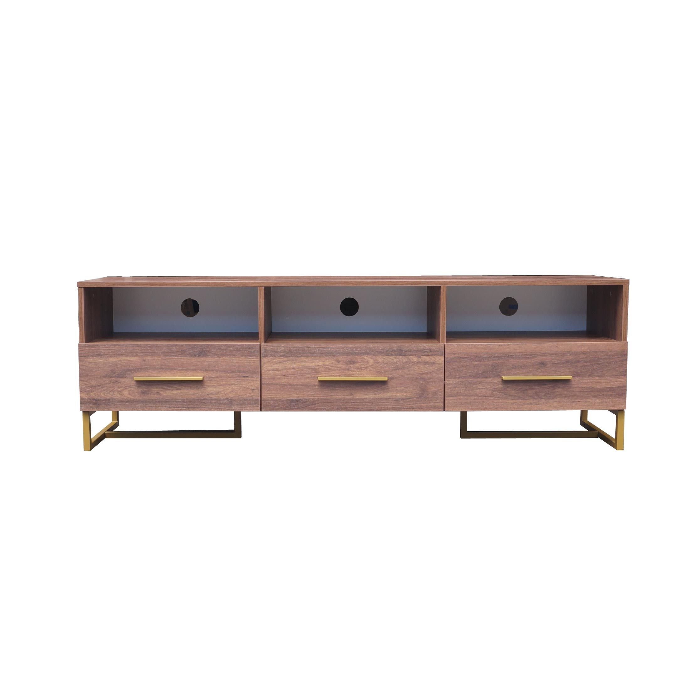 Shaan Walnut and Gold TV Unit