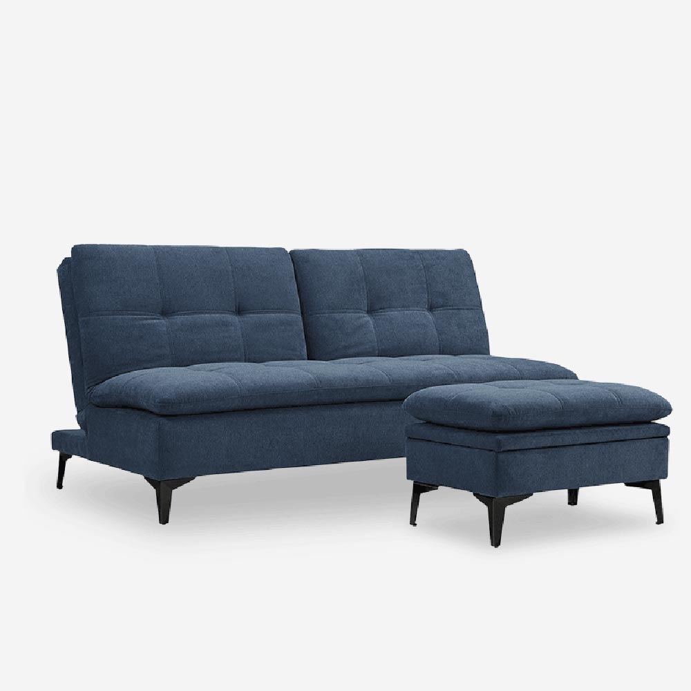 Susan Blue Sofa Bed with Pedal